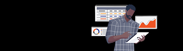 illustration of a man using a tablet