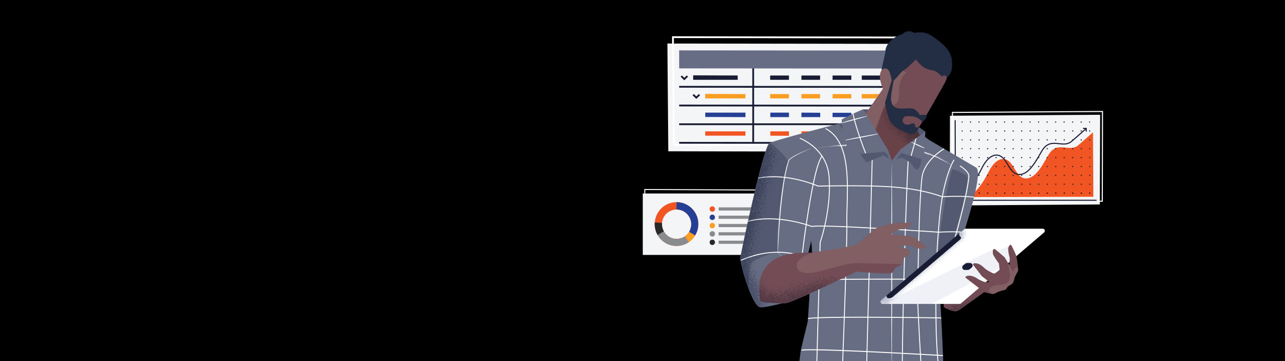 illustration of a man using a tablet
