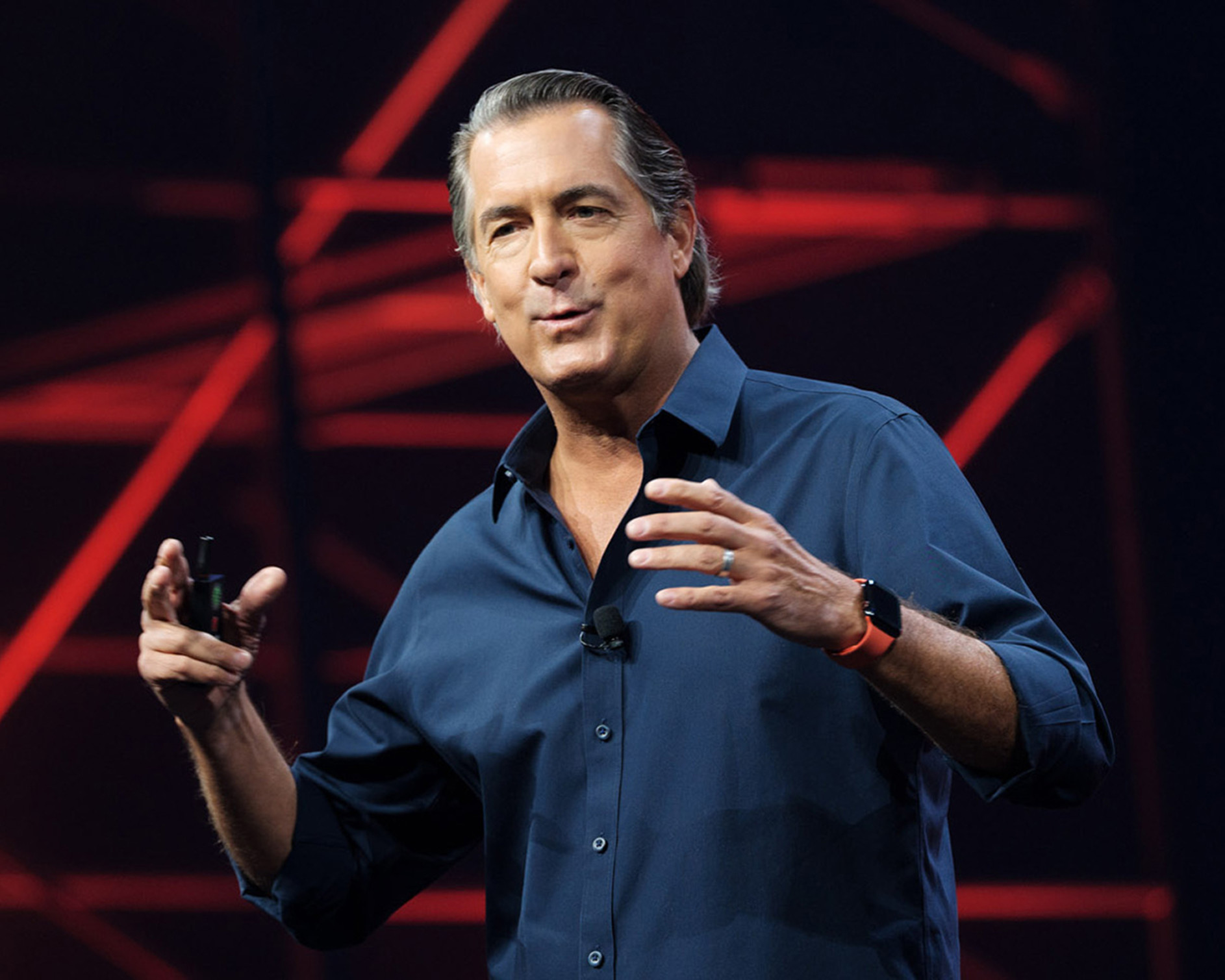 Procore's Founder, President, and CEO Tooey Courtemanche giving a speech