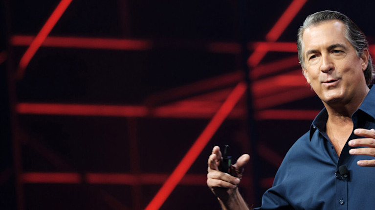 Procore's Founder, President, and CEO Tooey Courtemanche giving a speech