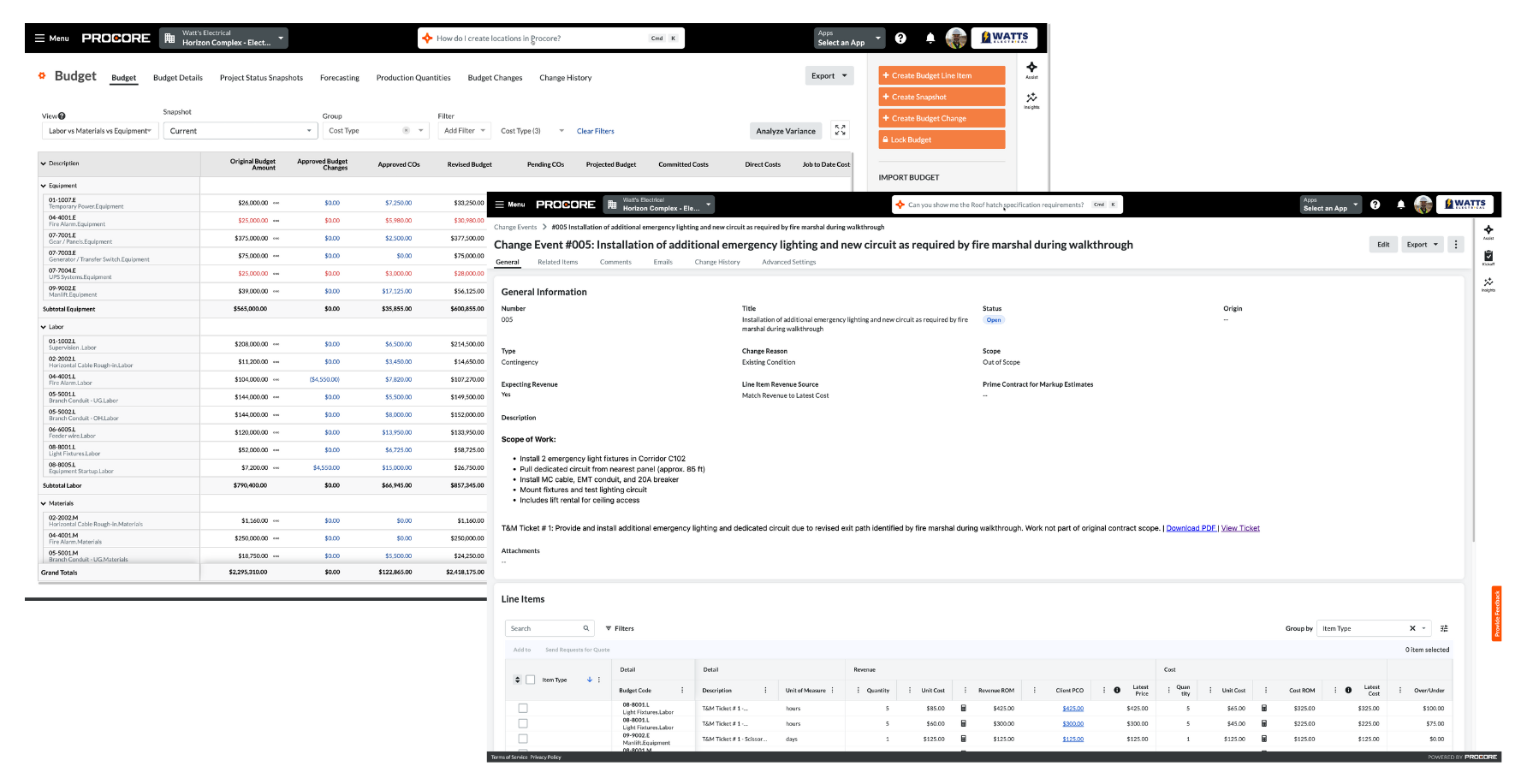 Construction worker in yellow vest and helmet working on white ceiling pipes