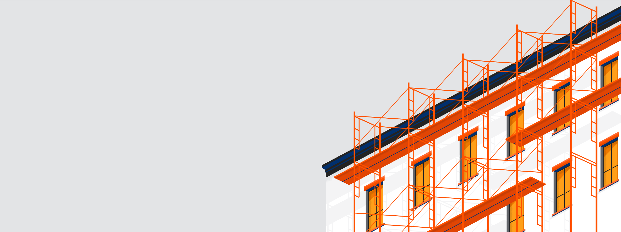 illustration of scaffolding on a residential building