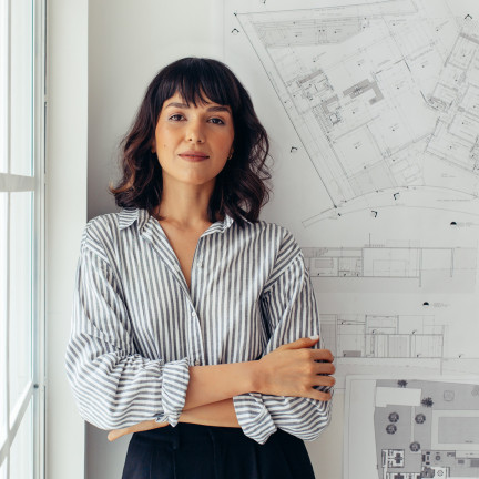 An architect resting in a wall