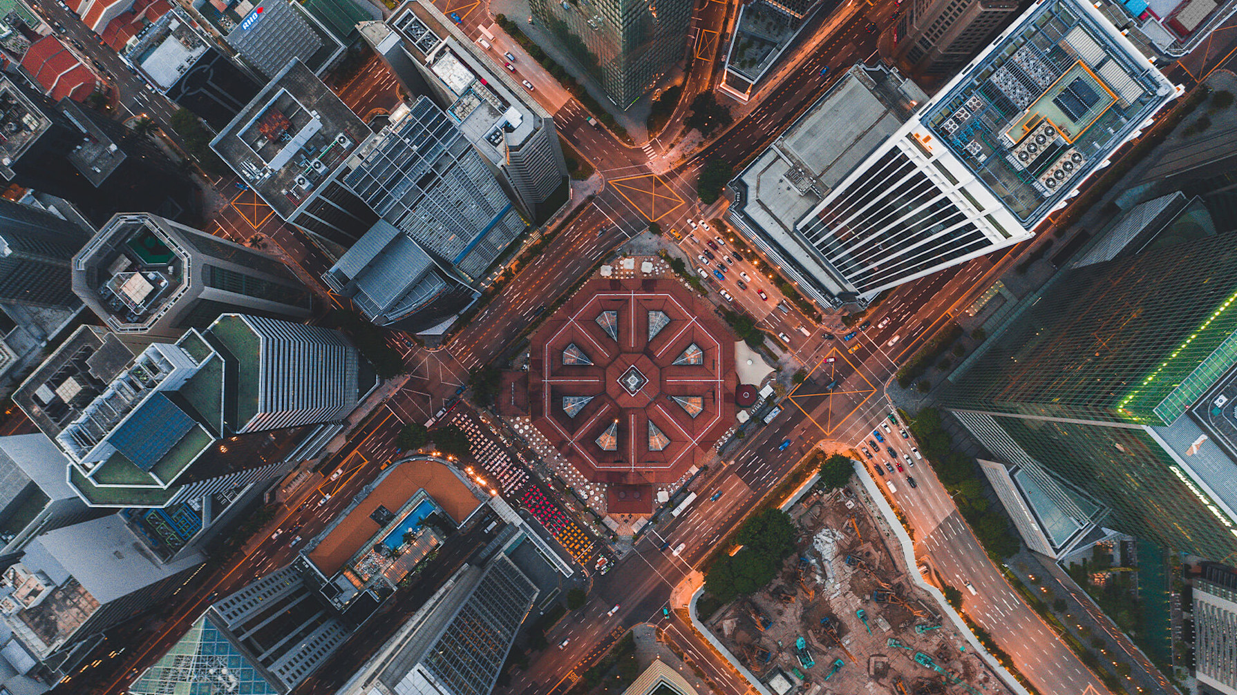 Birds eye view of a city