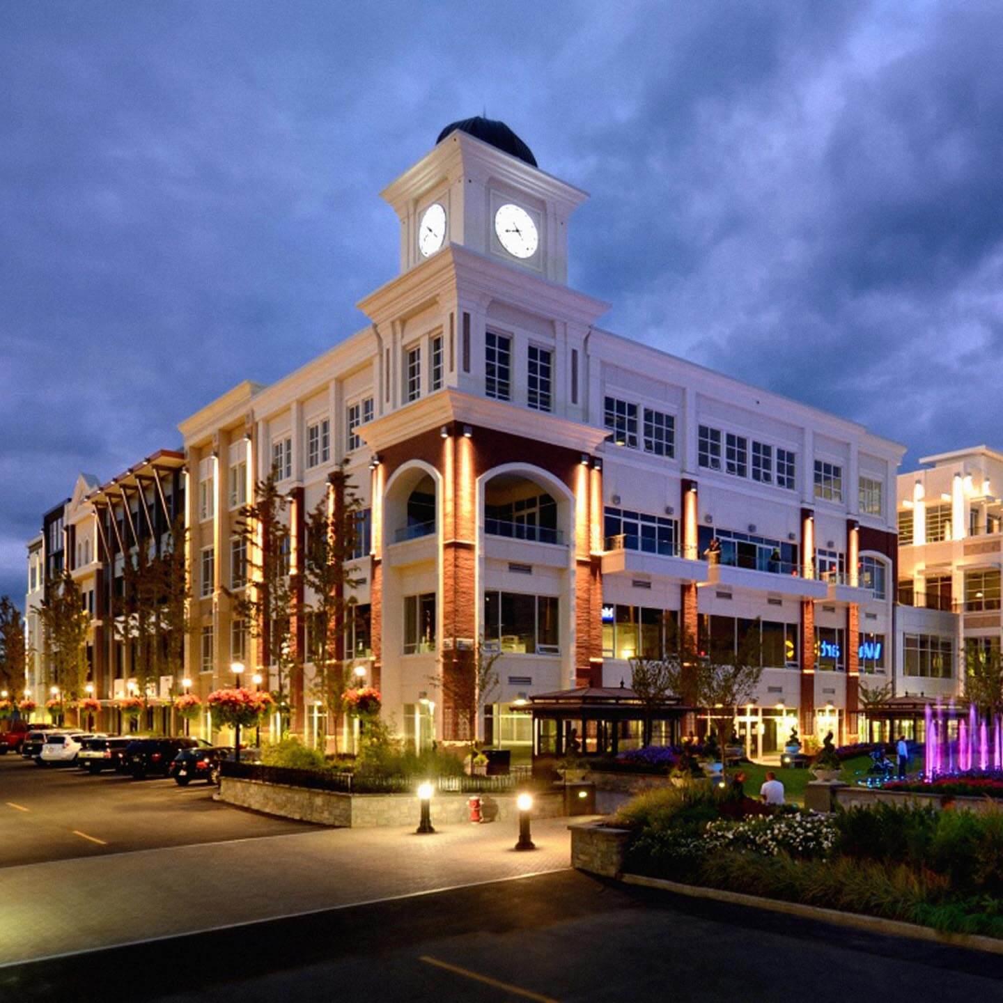 Low angle view of a shopping center