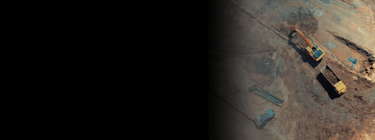 Top down view of large civil construction site