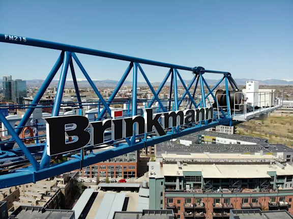 Brinkmann Constructors logo on a crane 