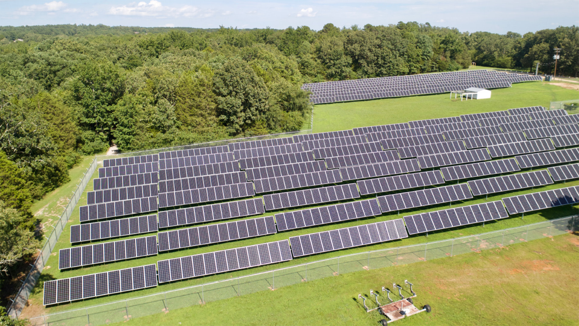 Solar panels in a field