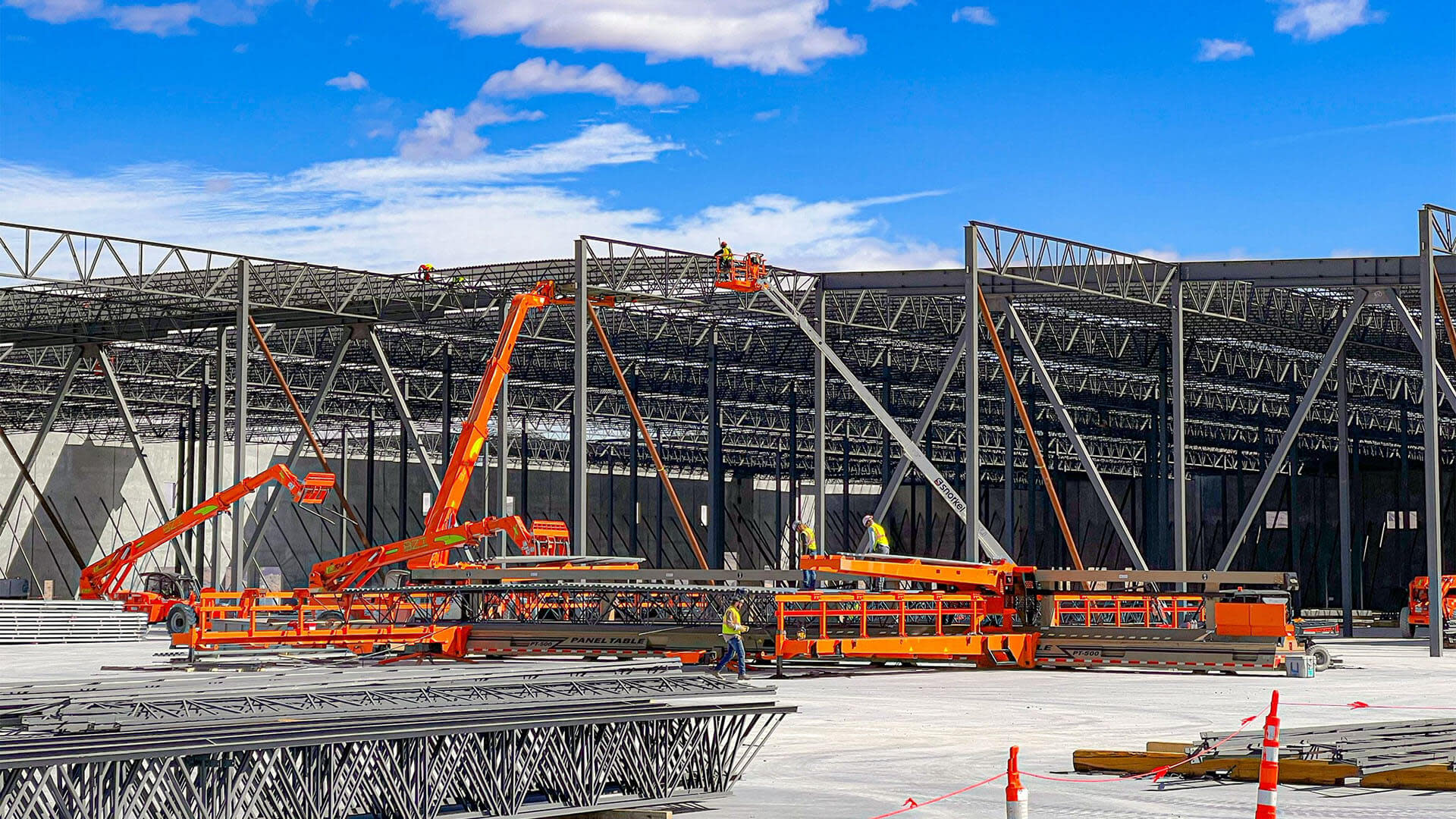 Steel structure under construction