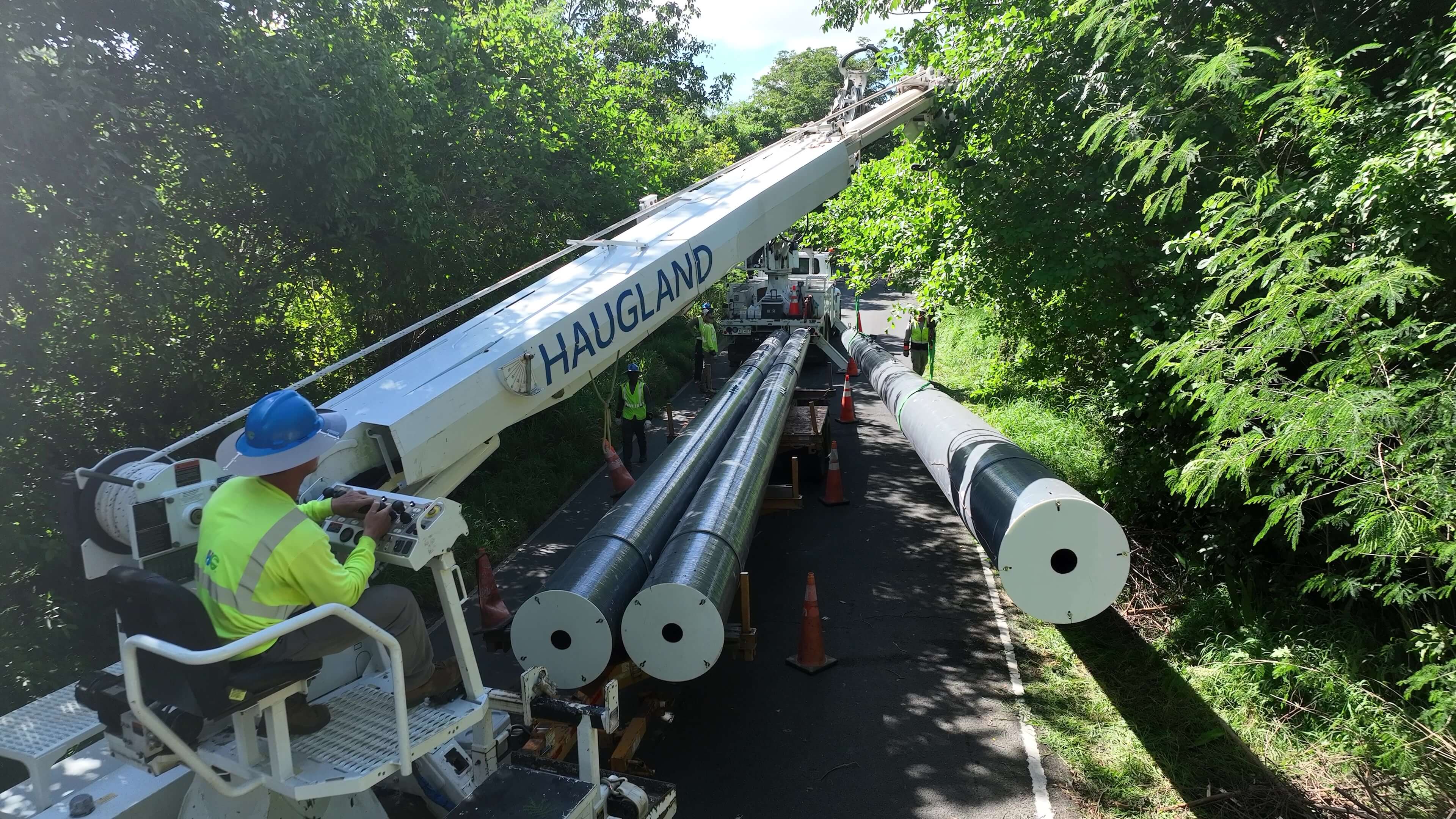 Haugland Group Cranes clearing a roadway