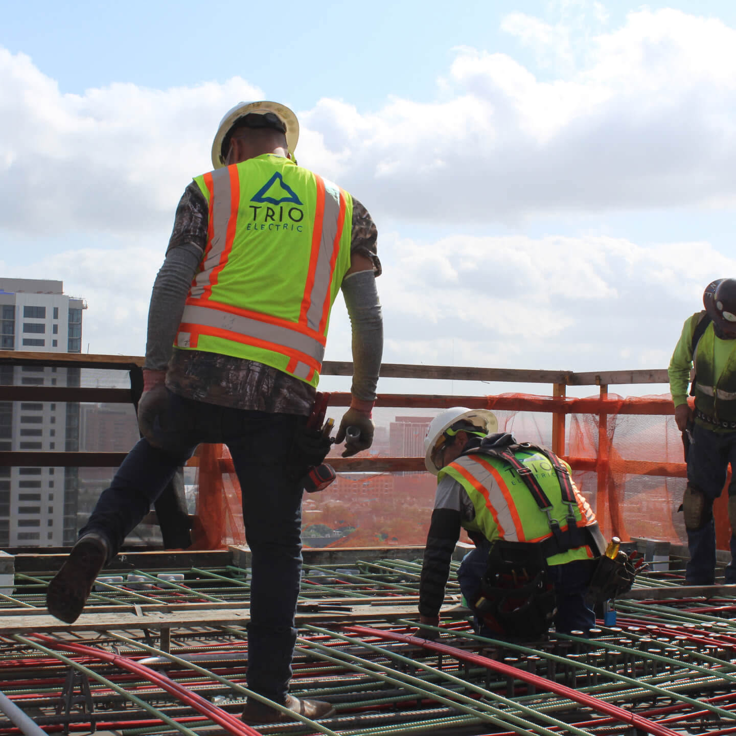 TRIO Electric construction workers on site