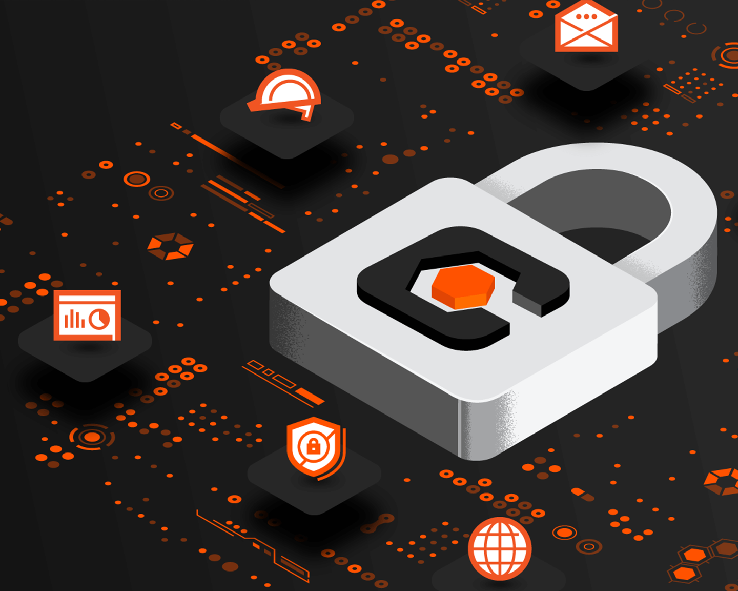 Illustrated padlock with procore logo