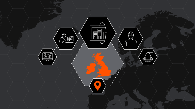 UK map with icons of 5 focus areas for building better