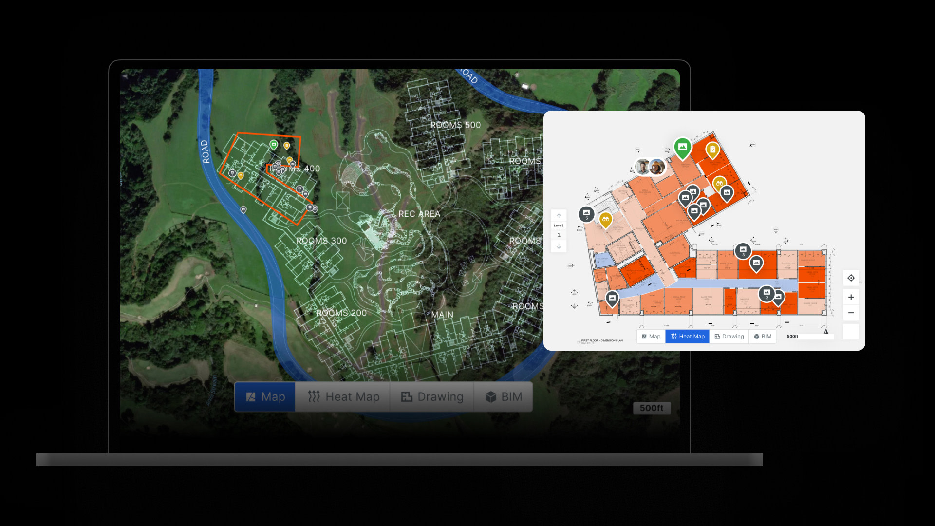 Procore's Maps tool screen