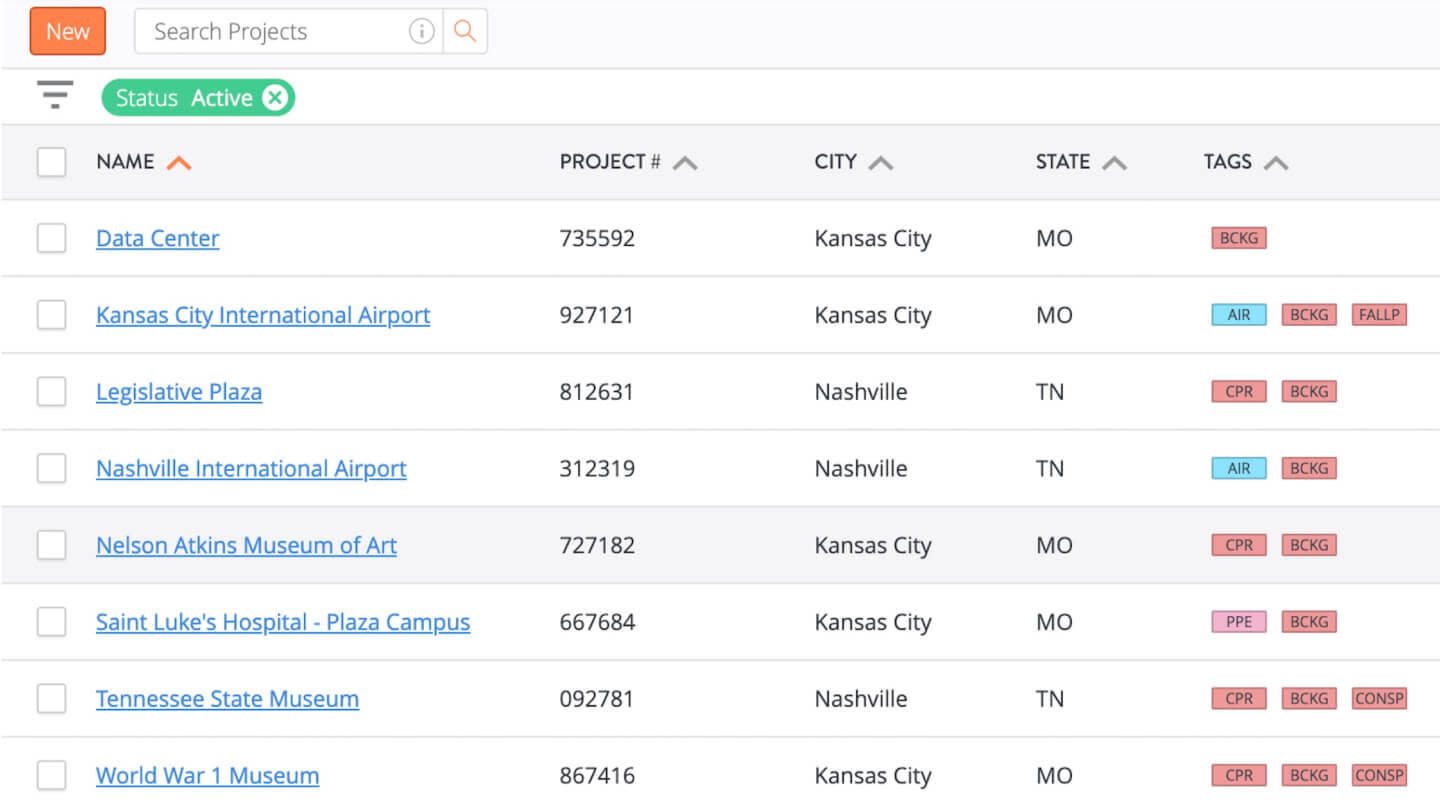 Screenshot of Procore's data management