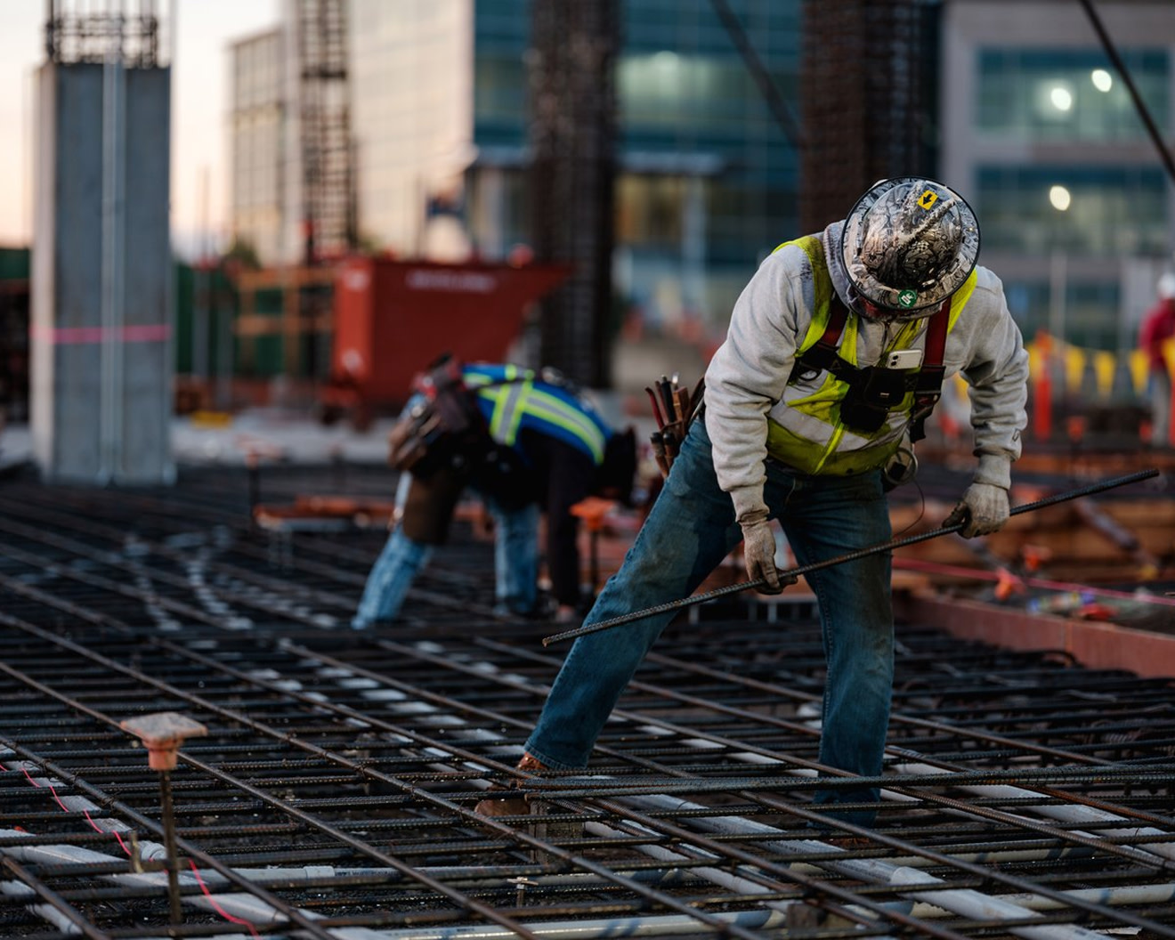 Detailed picture of a construction worker