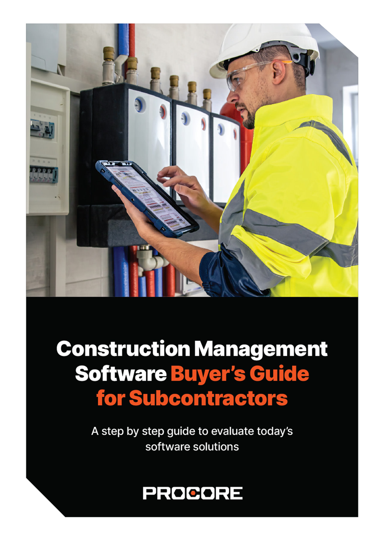 Construction Management Software Buyer's Guide for Subcontractors eBook cover