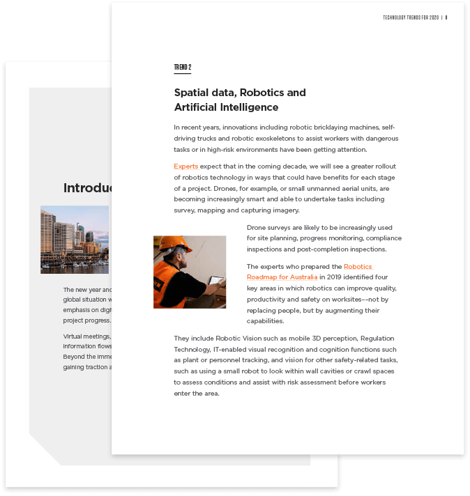 Two pages from the construction trends 2020 eBooks