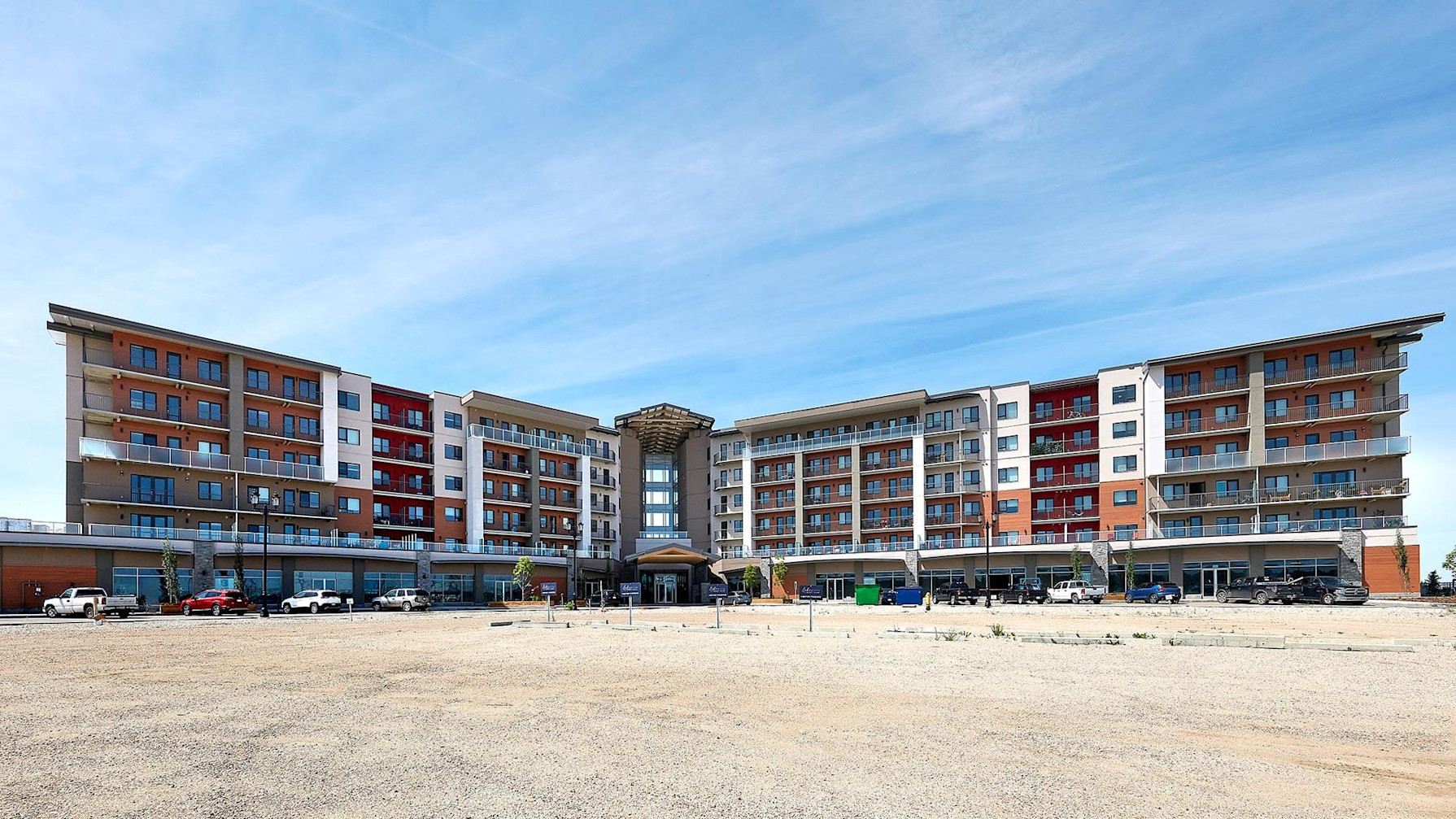 Back of an apartment building complex