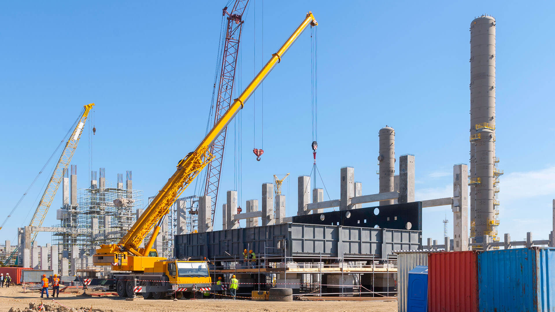 Two buildings under construction