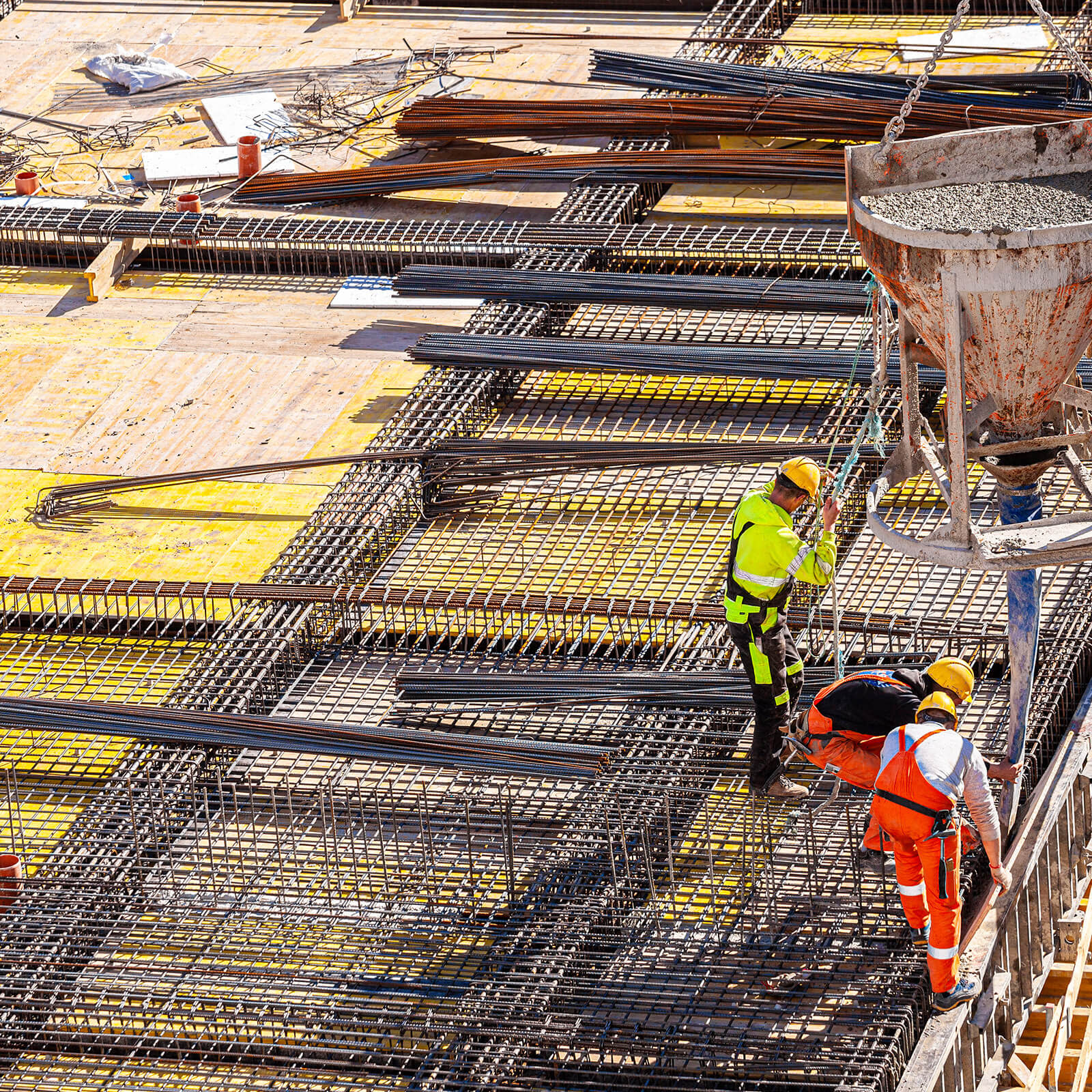 Concrete works on a jobsite