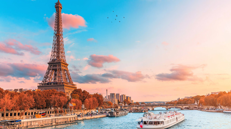 view of the Eiffel Tower and the Seine River