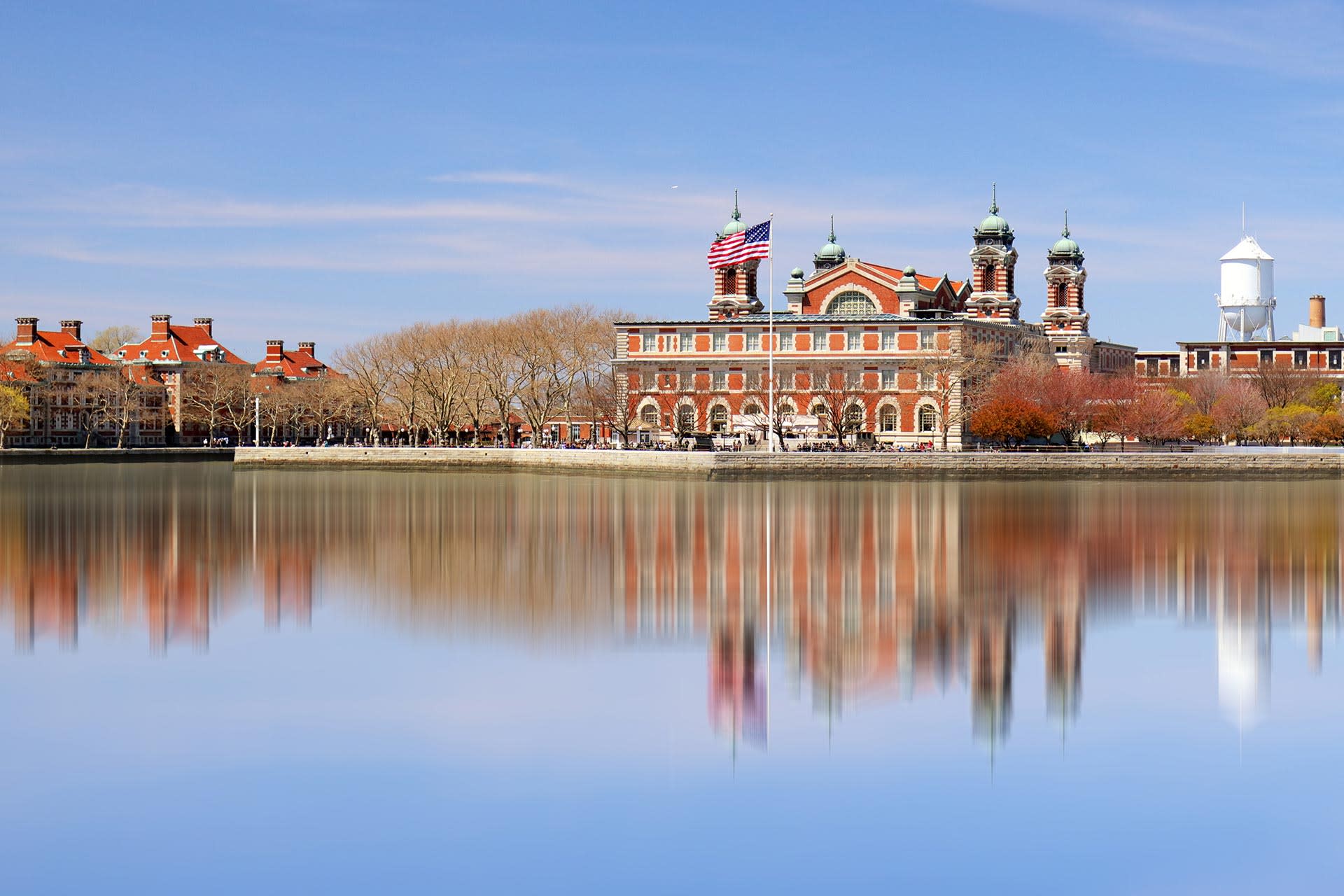 Shot from afar of a historical building