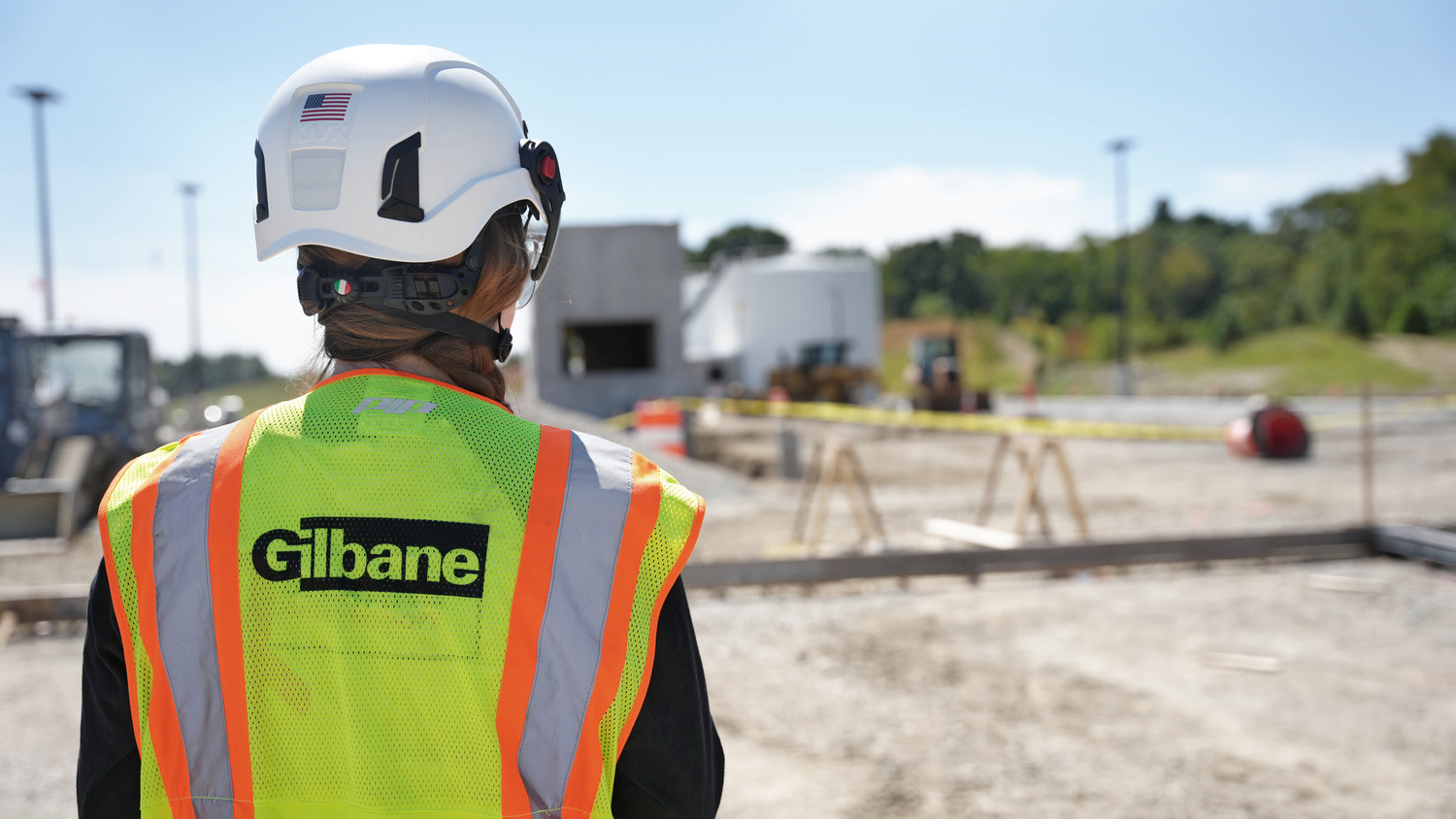 Gilbane employee on a jobsite 