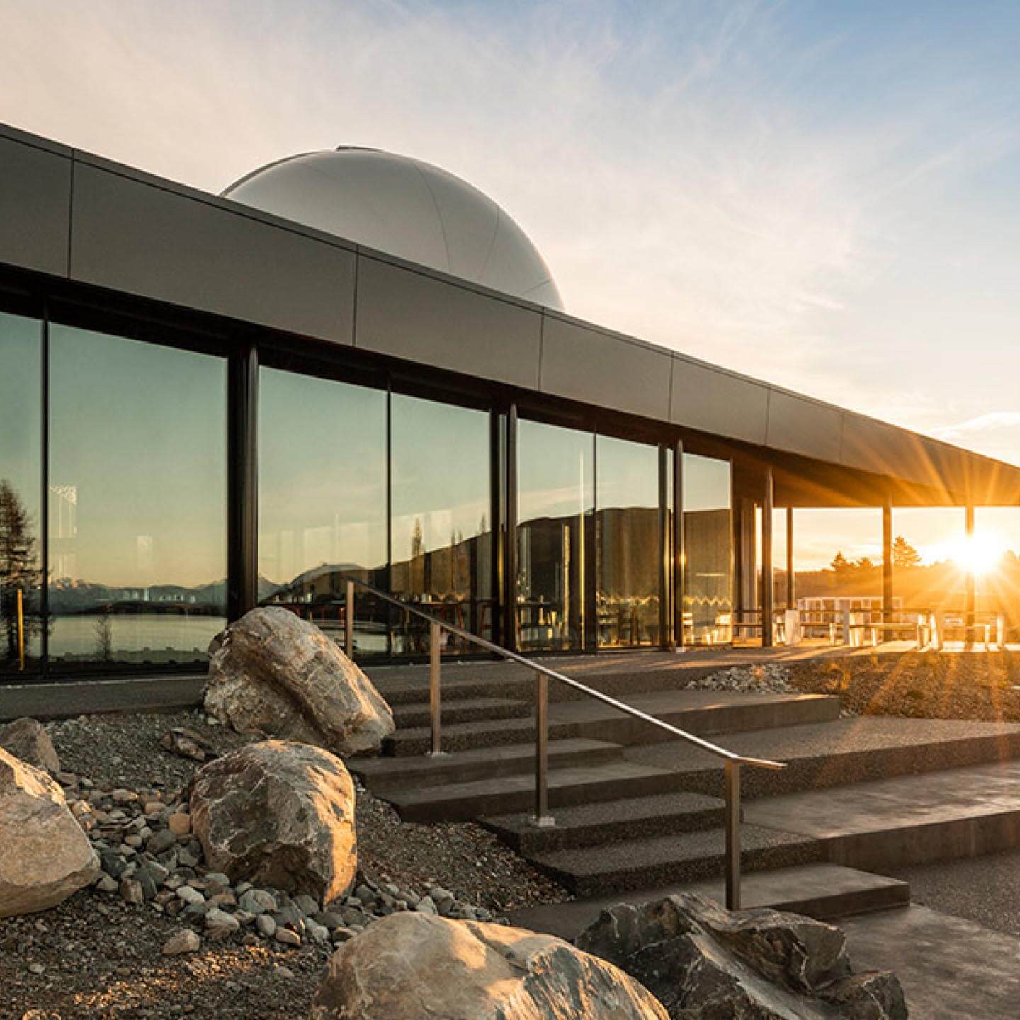 Exterior building at sunset