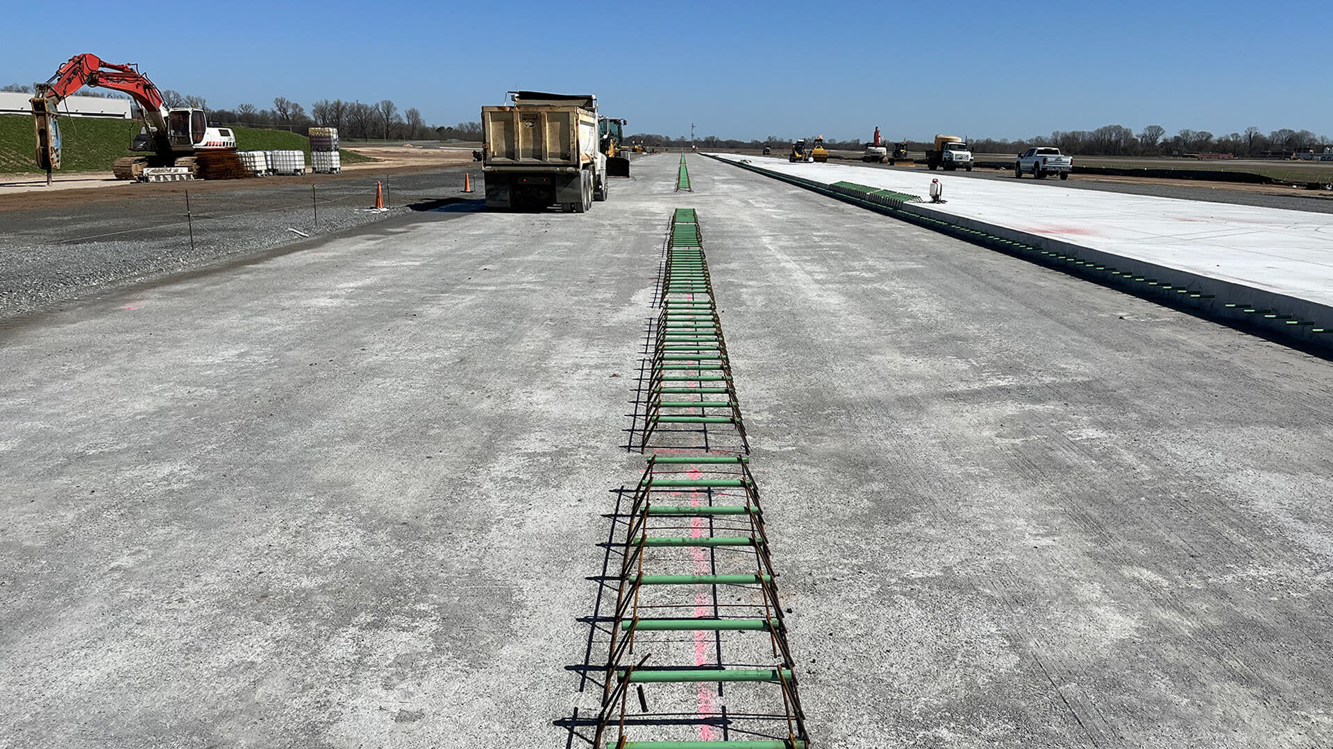 Airport rail under construction