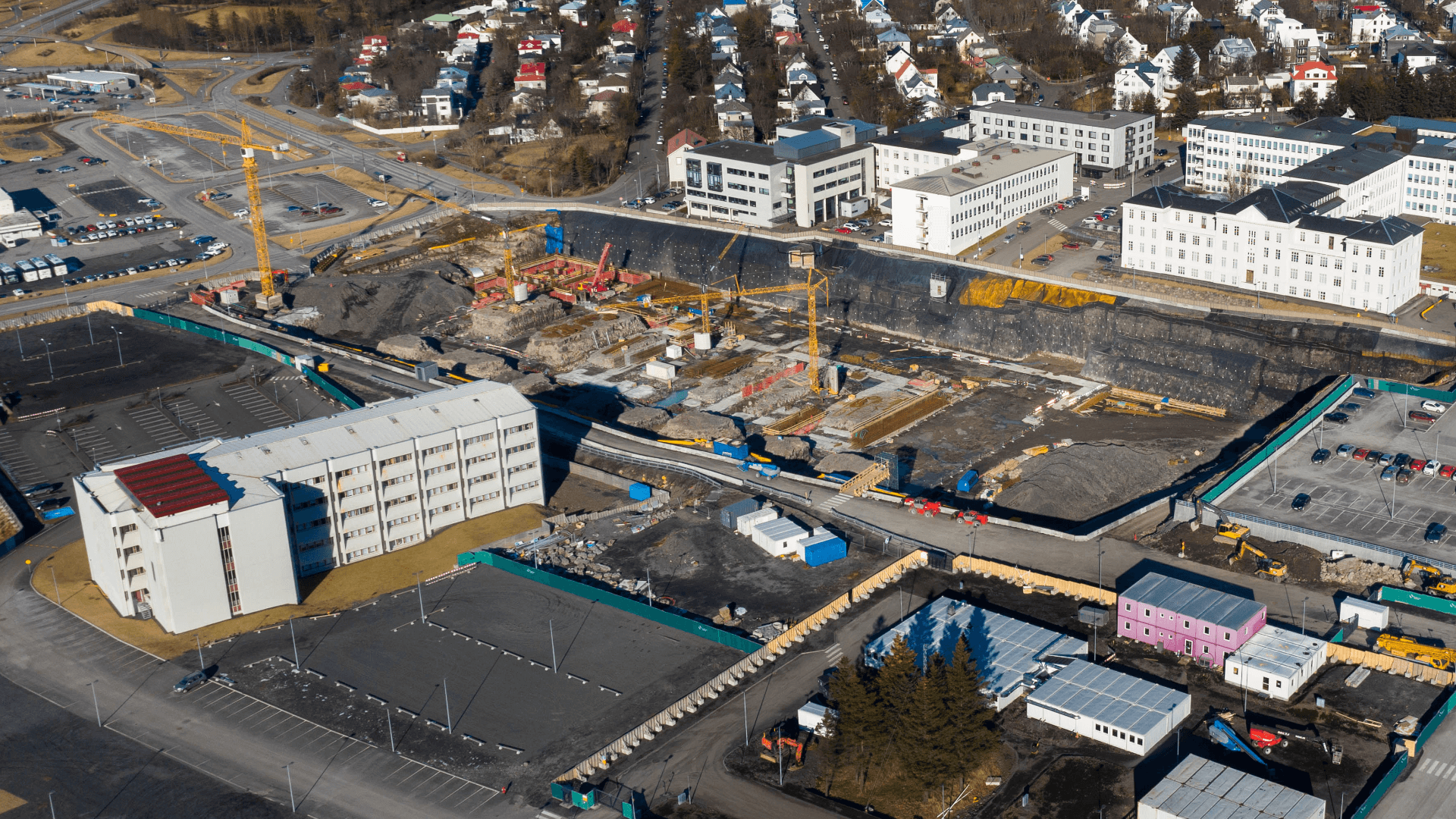 Aerial shot of a construction site