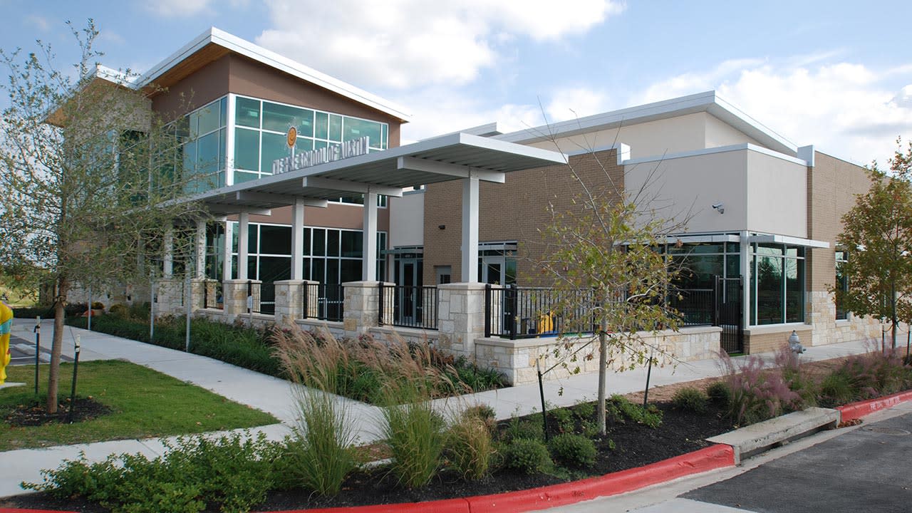 Side view of School of Austin's building