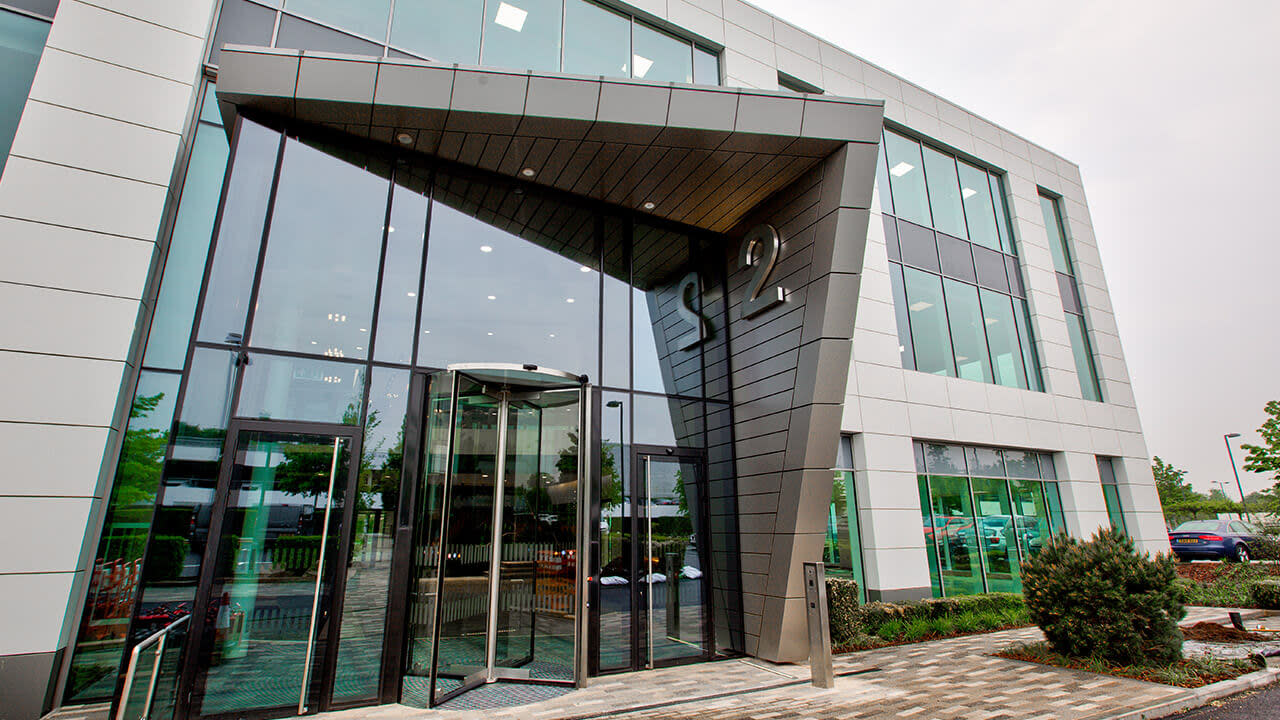 Low angle view of a building's entrance