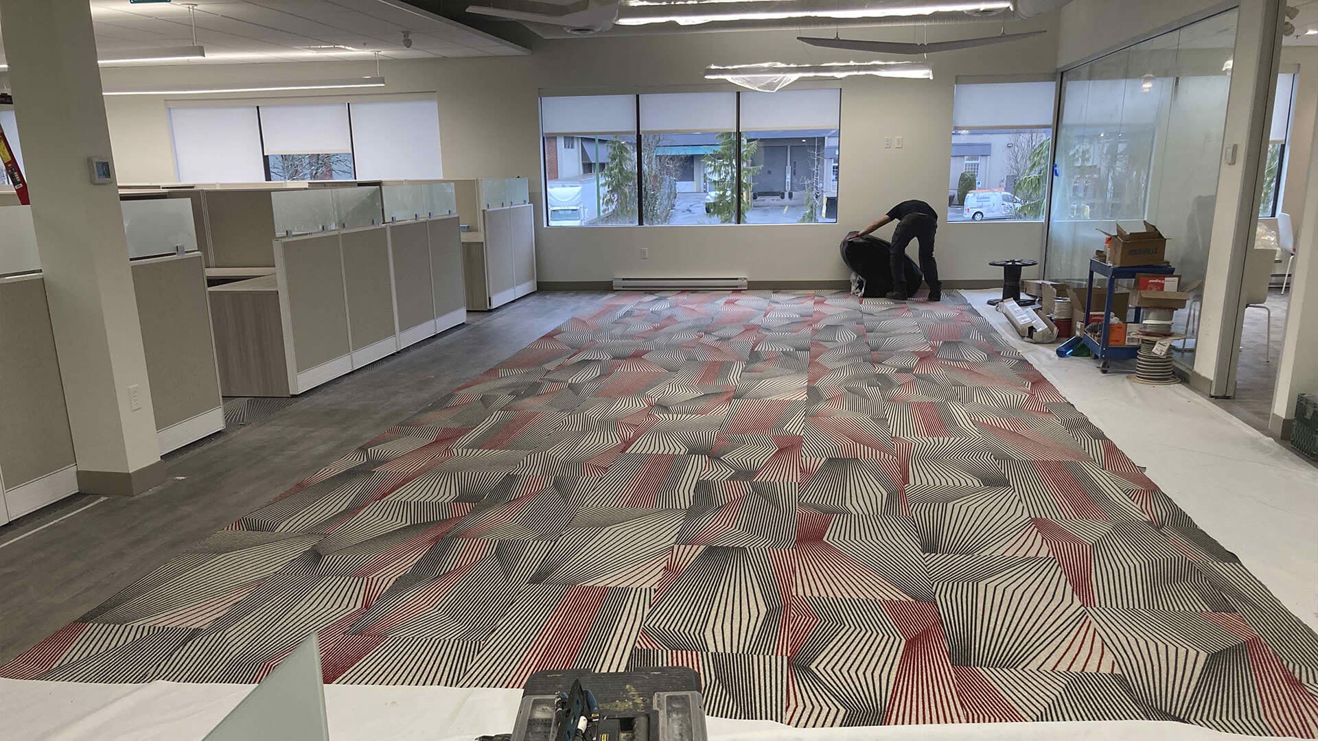 Office building's finishing touches