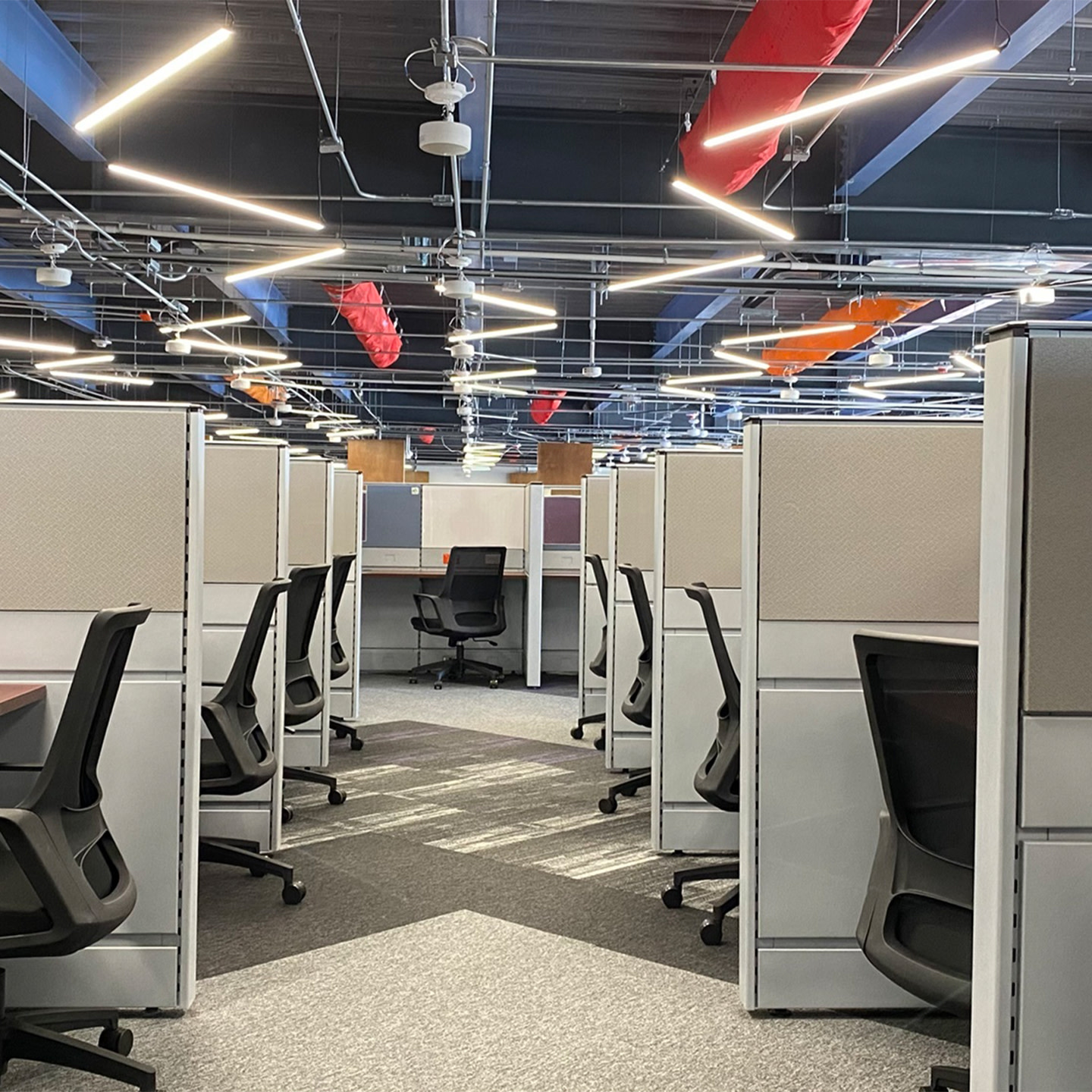 Desks in an office