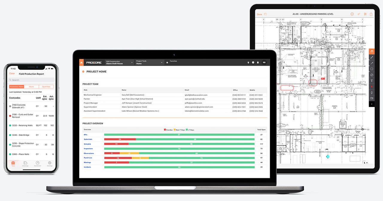 Procore on different devices