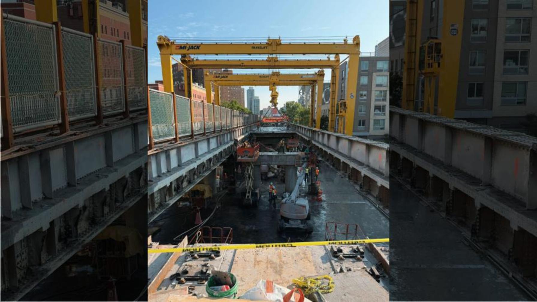 Gantry system in use on the Metro North viaduct project. Source: The B1M