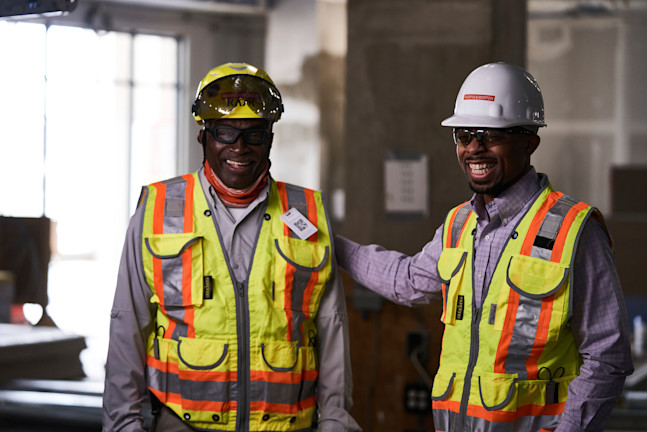 Robins Mortin employees on construction site