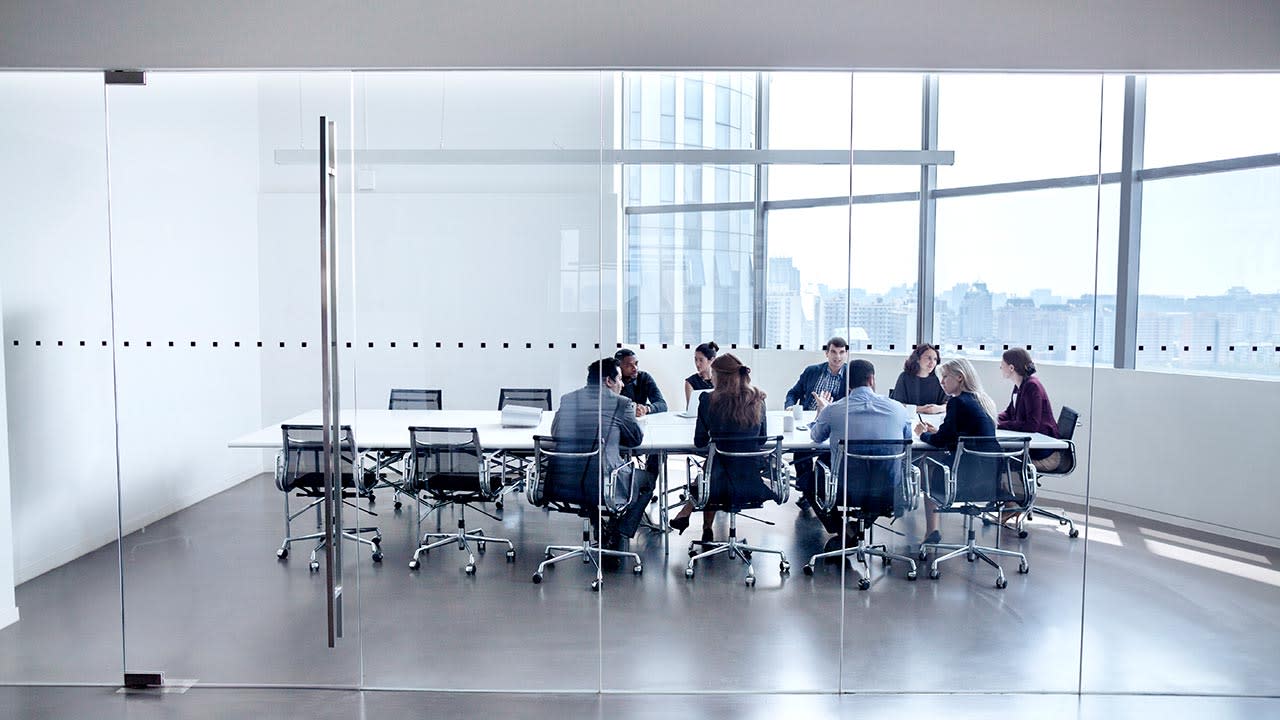 Office workers in a meeting room