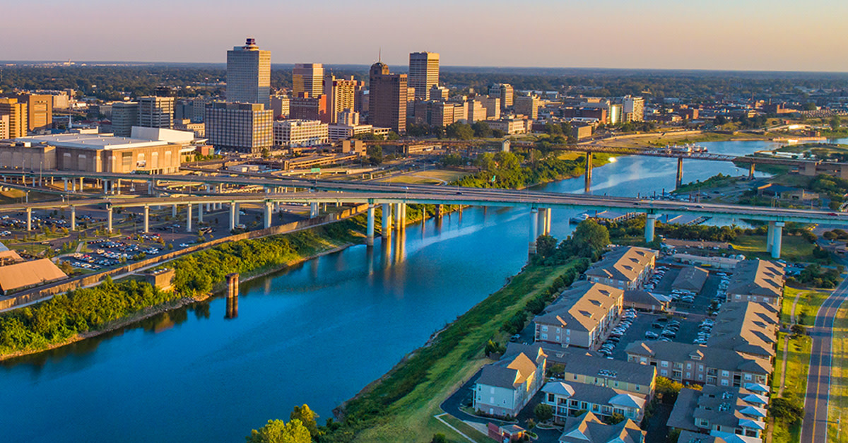 areal view of the city of Memphis