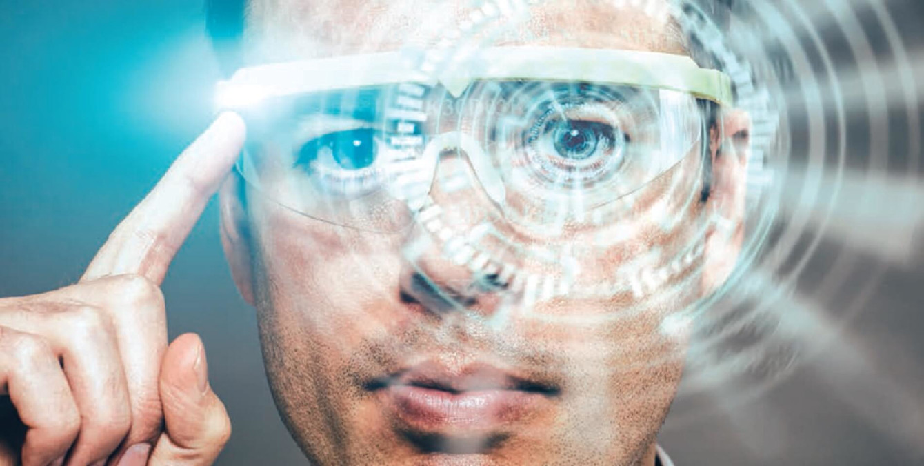 Man with tech glasses