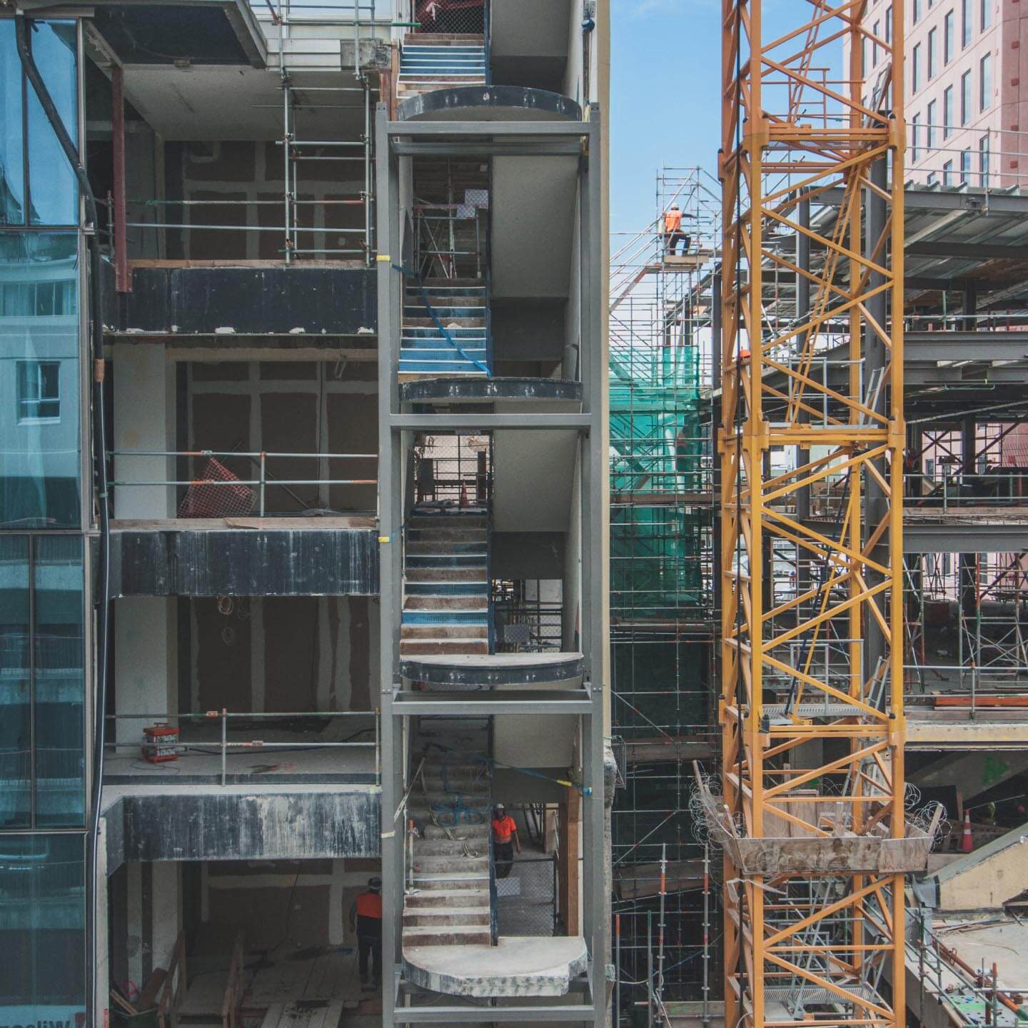 Side view of a building under construction