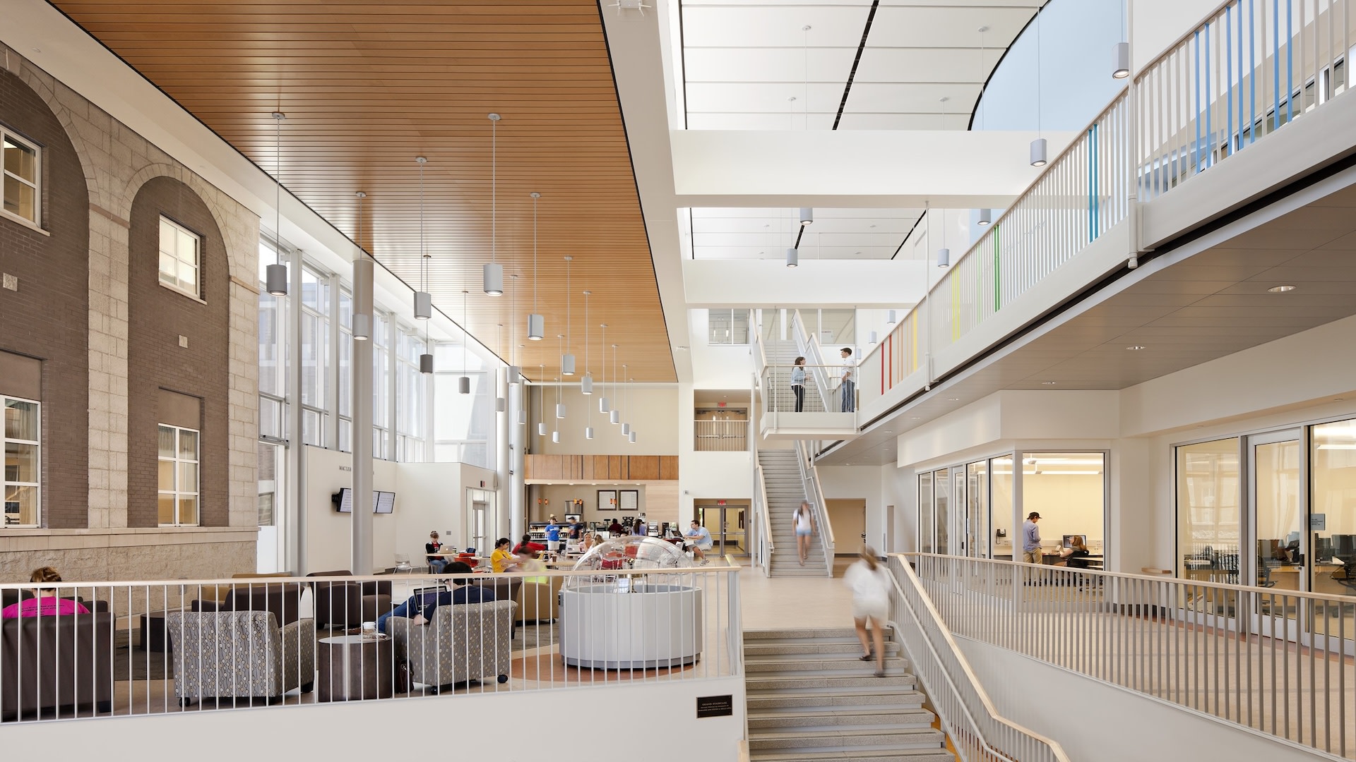 A building's lobby area