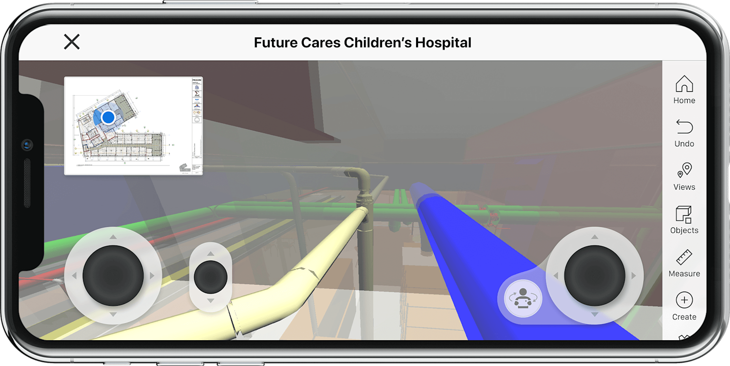 Procore BIM screen on an iPhone