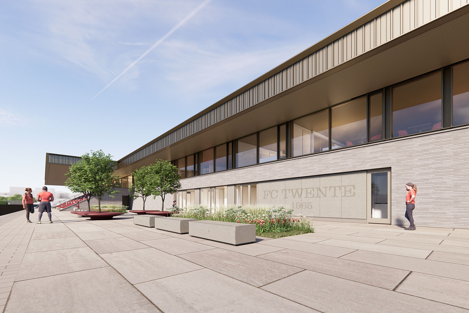 Architectuur Sportcampus Diekman, robuuste en ingetogen materialisatie