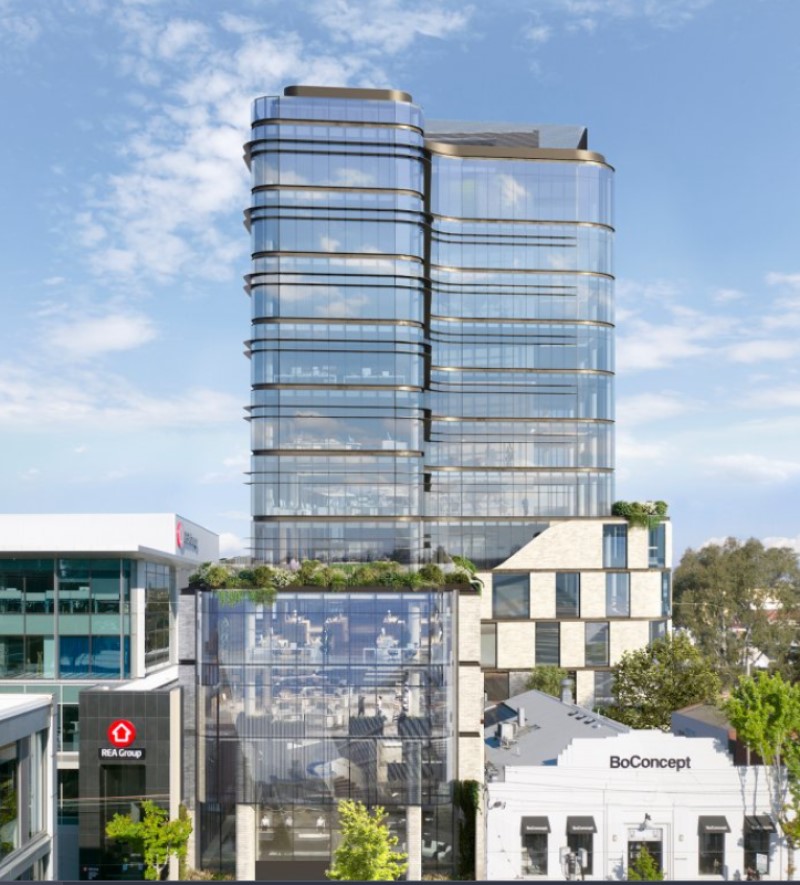 The 12-storey office tower proposed by Elite Property Group in Richmond which will now be the subject of a VCAT hearing in November.