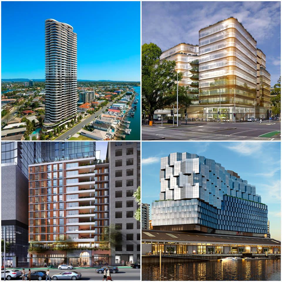 ▲ Chevron One (top left), Victoria Place (top right), UniLodge La Trobe Street (bottom left), Seafarers (bottom right).