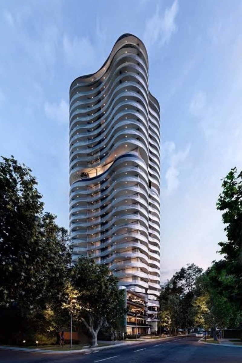 A rendering of the planned Lumiere apartments tower at South Perth.