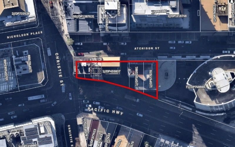 The 1060sq m Pacific Highway site at St Leonards, bought by Anson Group for a reported $40m in 2015.