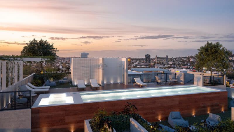 Guests will have access to hotel-style amenities such communal rooftop lounges, entertainment areas, pools, gyms, co-working and breakout spaces and other shared amenities.